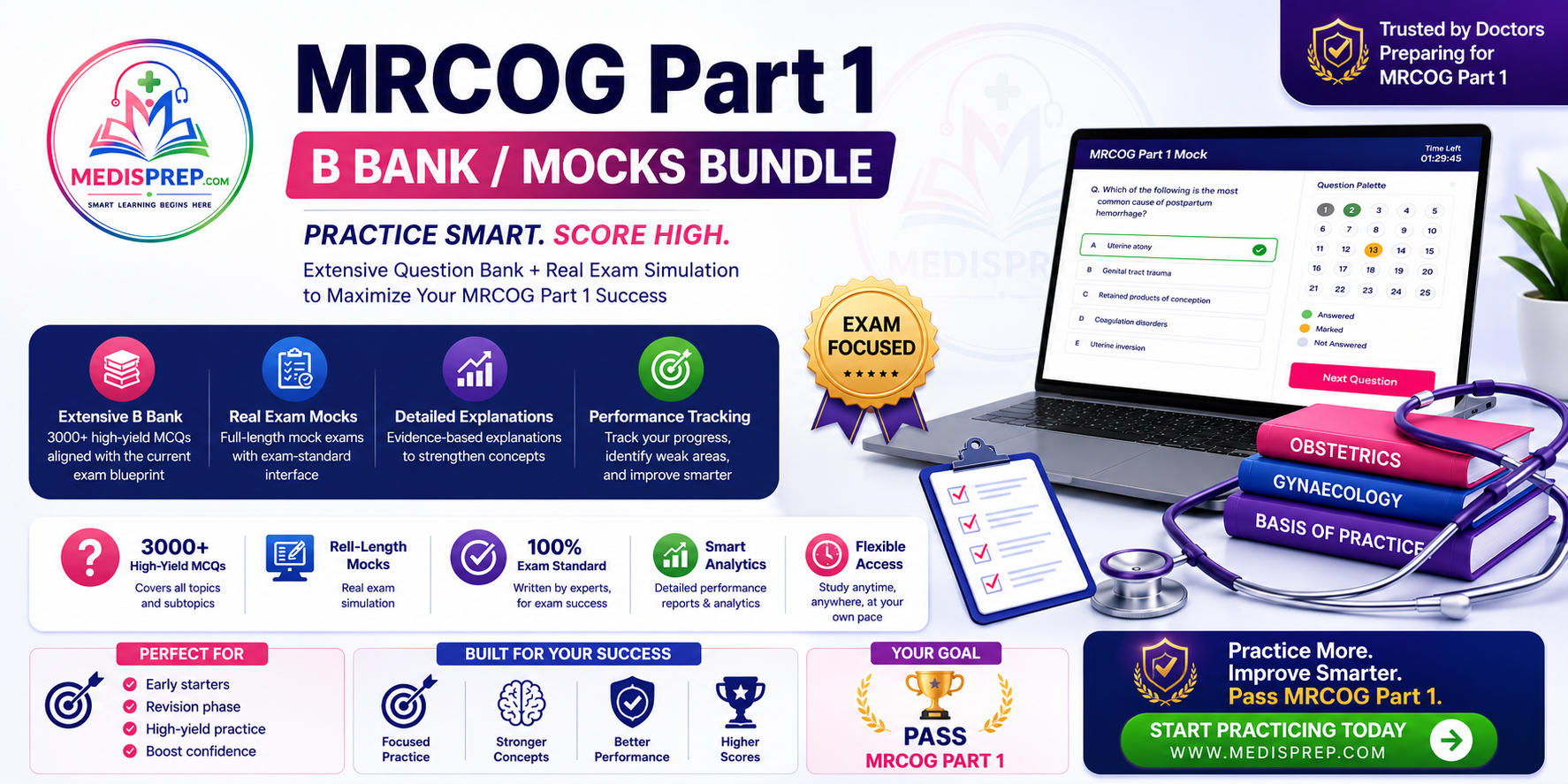 MRCOG 1 Exam Cracker (Q Bank/ Mocks)